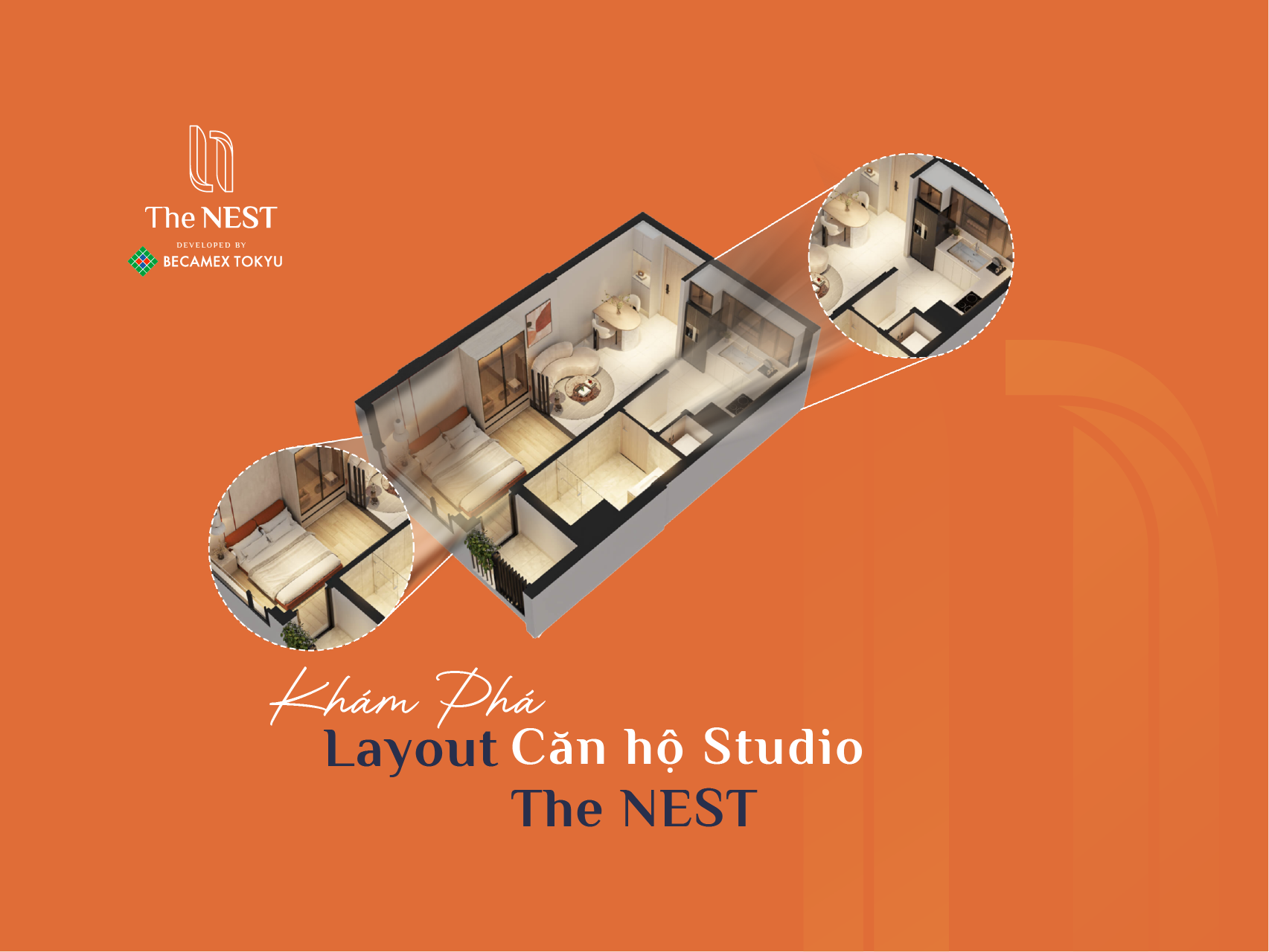 Khám phá layout căn hộ Studio The NEST