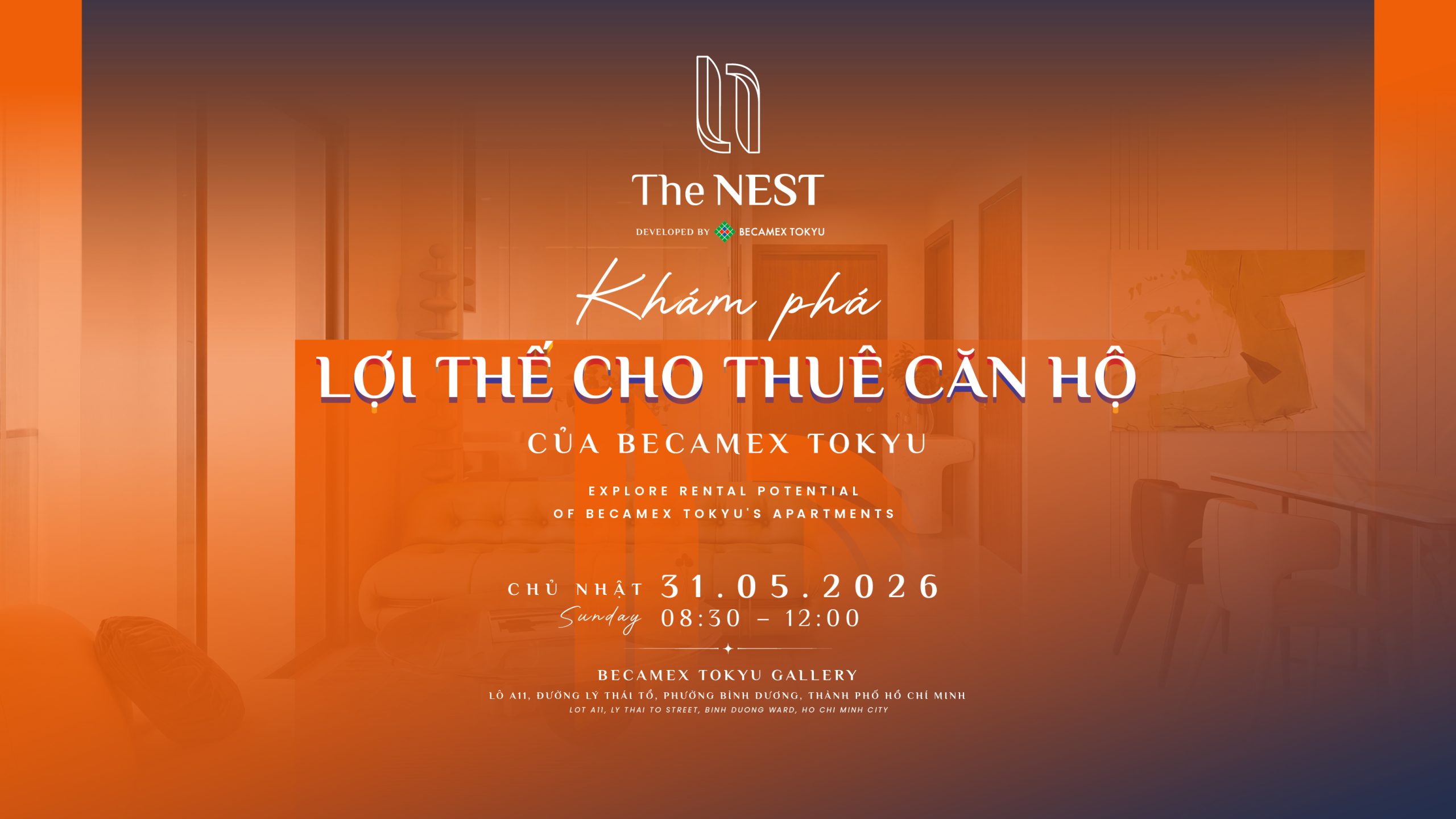 THÔNG BÁO SỰ KIỆN KHÁM PHÁ LỢI THẾ CHO THUÊ CỦA BECAMEX TOKYU